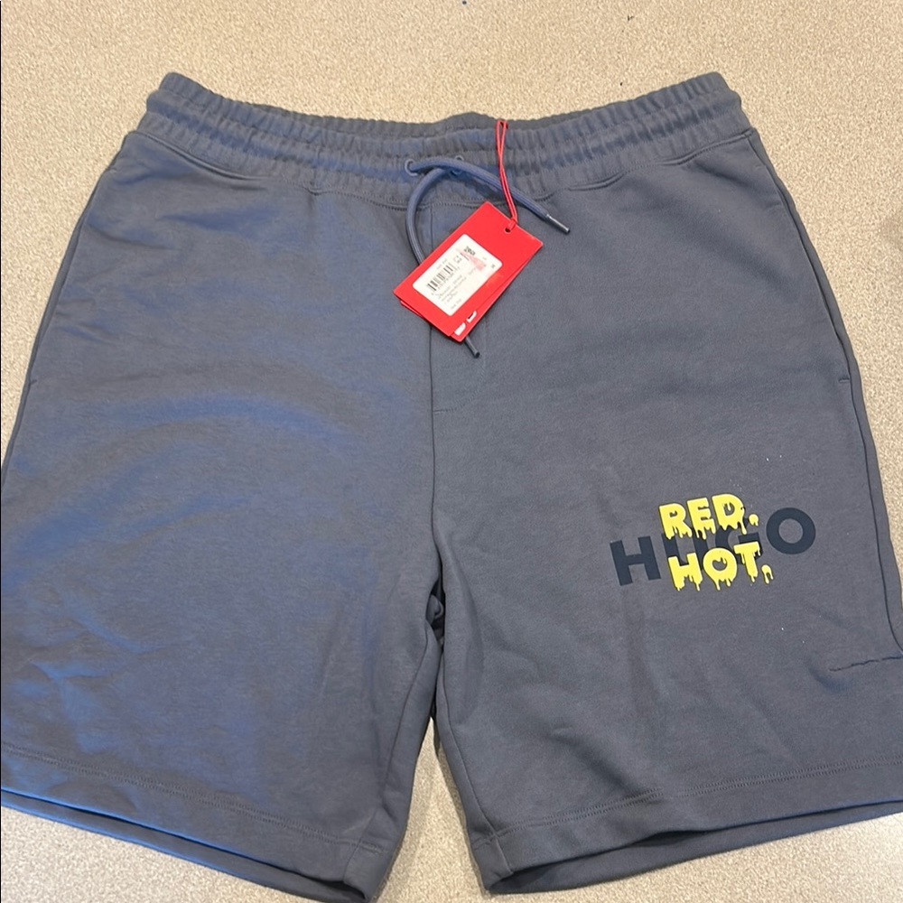 Hugo Boss drawstring blueish/grey terry cloth shorts NWT size large